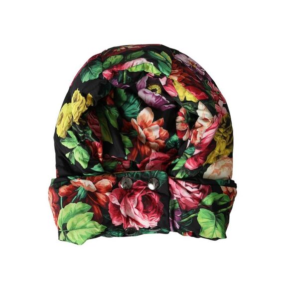 Dolce & Gabbana Floral Print Down Hood Black Women Multicolor Hats - Picture 6 of 6
